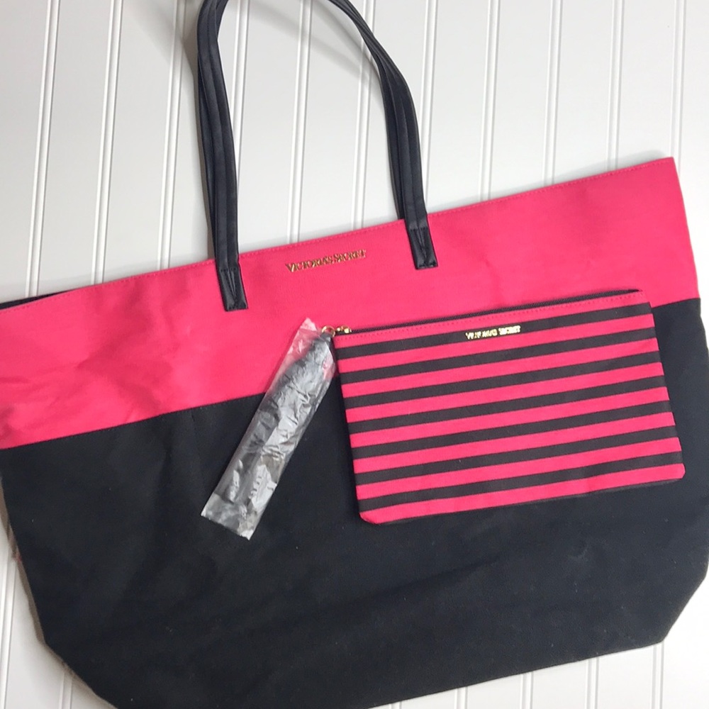 Victoria Secret tote with zipper pouch
